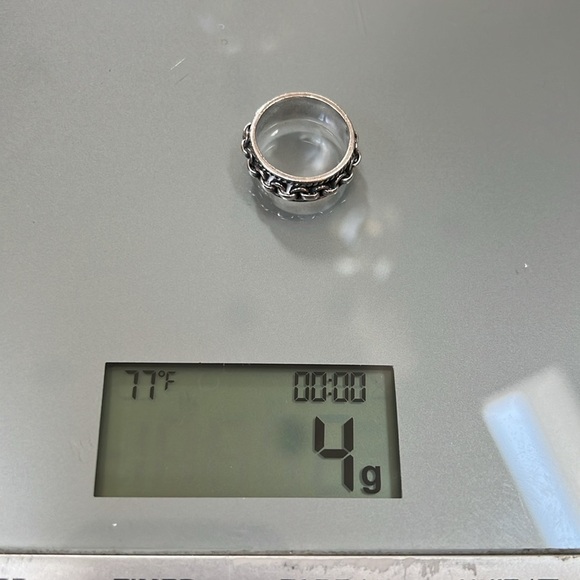 Vintage Sterling Silver Chain Link Ring - Picture 11 of 11